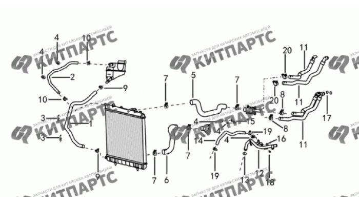 Трубки и шланги системы охлаждения Dong Feng H30 Cross