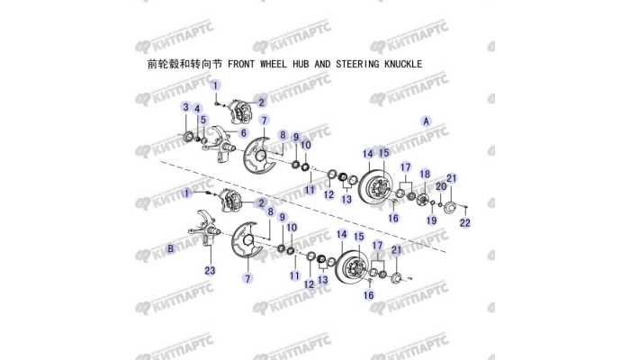 Передняя ступица и поворотный кулак Great Wall Hover