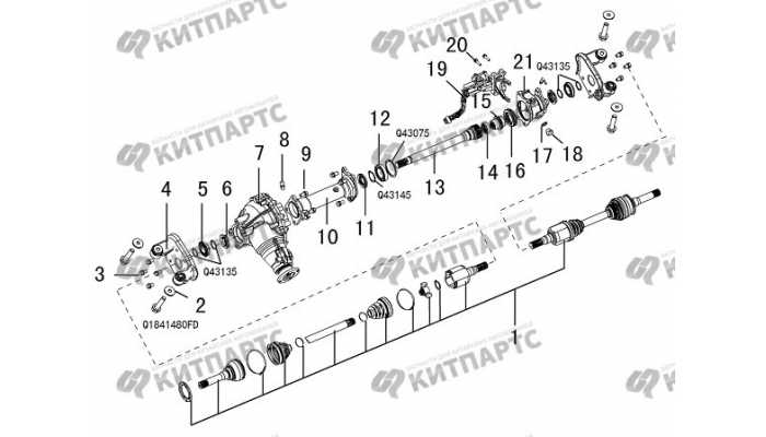 Мост передний (дизель, в разборе) Great Wall Hover H5